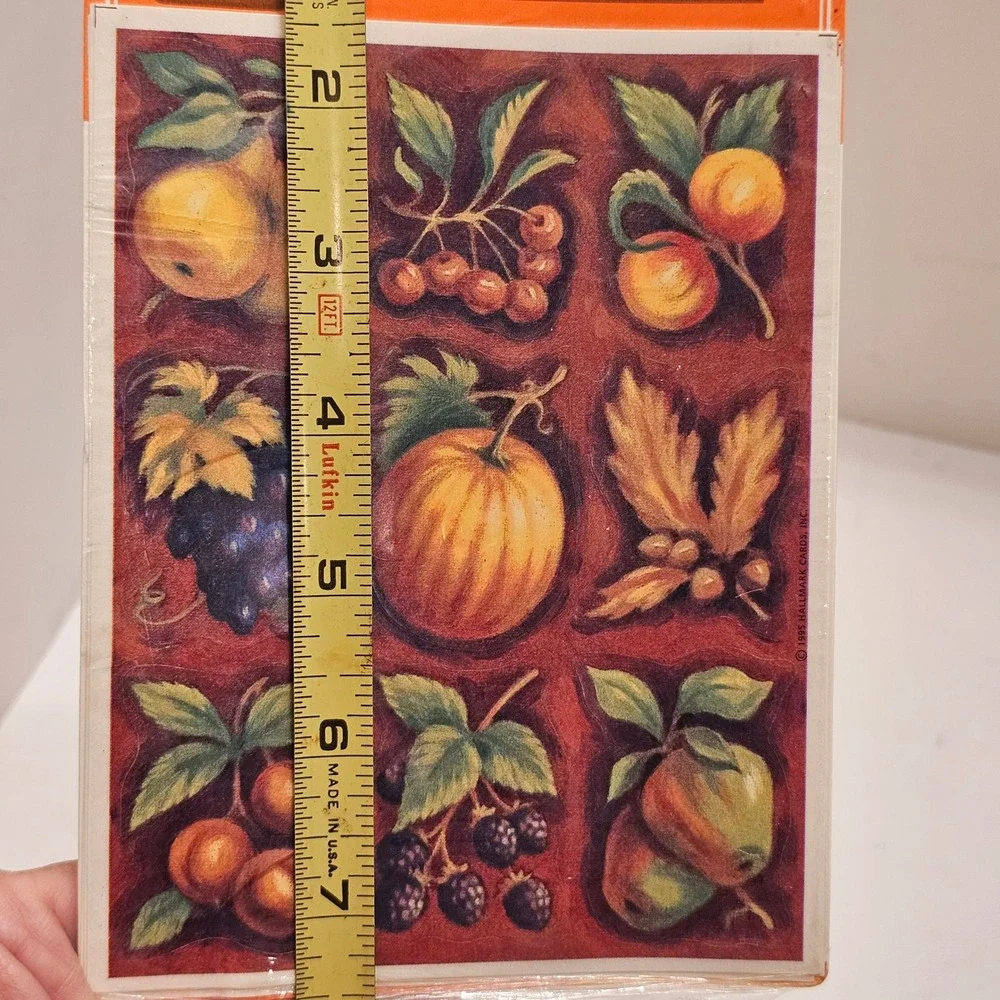 Vintage 1995 Ambassador Hallmark Fruit Harvest Stickers 2 Packs 8 Sheets NOS